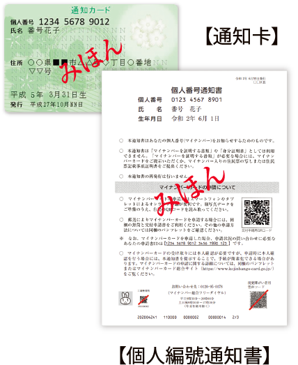【通知卡】【個人編號通知書】